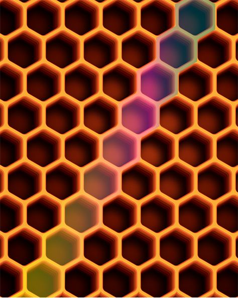 Honeycomb Pattern Design created in #adobe #illustrator Idea from Deke McClelland's tutorial about appearance panel inside #Illustrator Geometry In Nature, Honeycomb Design, Honeycomb Pattern, Pattern Ideas, Art 3d, Diy Pattern, Free Downloads, Game Assets, Template Printable