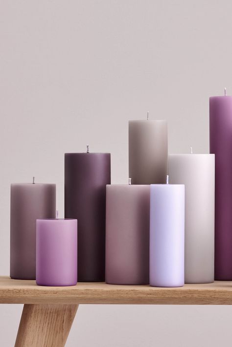 Cone Candles, Handmade Candles Diy, Crockery Design, Candle Obsession, Log Candles, Purple Candles, Candle Crafts Diy, Classic Candles, Modern Candles