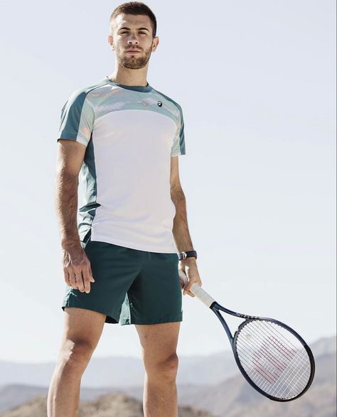 Tennis Sport Outfit, Tennis Jersey Design, Borna Coric, Tennis Jersey, Sports Jersey Design, Men Photography, Tennis Clothes, 25 Years Old, Jersey Design