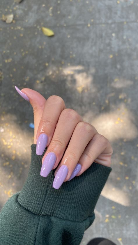 Lavender Acrylic Nails Coffin Medium, Purple Nail Extensions, Nail Extensions Acrylic, Violet Nails, Purple Acrylic Nails, Nails Purple, Lavender Nails, Extension Designs, Coffin Shape Nails