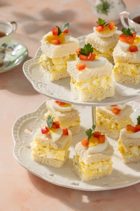 Truffle Egg Salad Tea Sandwiches - The Local Palate Egg Salad Tea Sandwiches, High Tea Sandwiches, Tea Sandwich, Tea Sandwiches Recipes, Tartlets Recipe, Cheese Puff, Southern Culture, Mango Chutney, Egg Salad Sandwiches