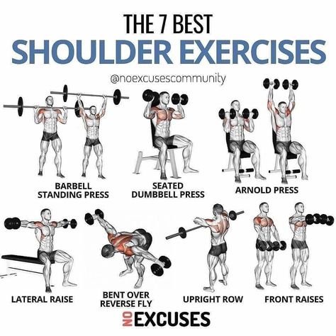 Shoulder Day Workout, Shoulder Workouts For Men, Shoulder Workout Routine, Exercises For Men, Best Shoulder Workout, Workout Gym Routine, Workout Program Gym, Gym Workout Planner, Shoulder Exercises