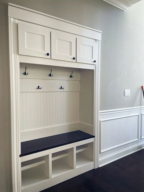 Mudroom Locker | Mudroom Lockers Laundry Room With Lockers, Garage Landing Mudroom, Locker Mudroom, Garage Landing, Mudroom Locker, Small Lockers, Mudroom Lockers, Mudroom Design, Open Floor