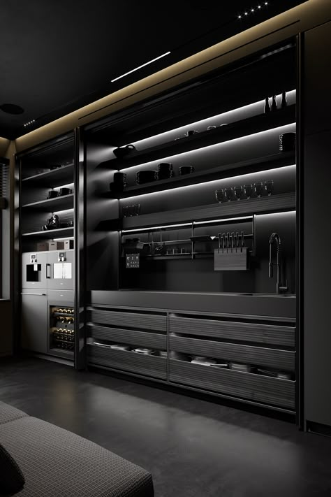 Tactical Room Ideas, Luxury Garage Interior, Futuristic Garage, Mafia House, Equipment Room, Porsche Garage, Woodshop Ideas, Man House, Black Garage