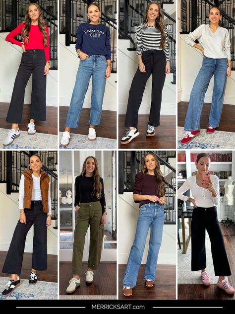 Jeans With Sneakers Outfit Fall, Jeans And Tennis Shoes Outfit Winter, Mom Outfits With Sneakers, Work Outfit With Sneakers Women, Sneakers And Jeans Outfit, Fall Outfit Sneakers, Jeans With Sneakers Outfit, Fall Outfits With Sneakers, Fashion Sneakers Outfit