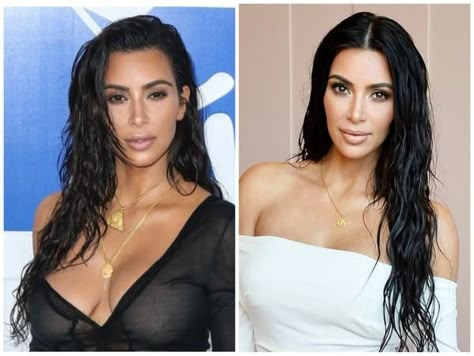 How to Get Kim Kardashian's Wet Hair Look How To Make Wet Hair Look, How To Get Wet Hair Look, How To Wet Hair Look, How To Get The Wet Hair Look, Kim Kardashian Wet Hair Look, How To Do Wet Hair Look, Wet Look Hair Tutorial, Wet Look Hairstyles, Wet Hair Hairstyles