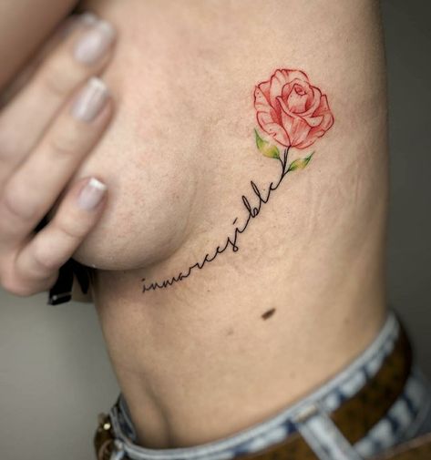 Tatuaje con la frase "inmarcesible" más una Rosa Ubicación: costillas Rose Tattoos, Tattoo Quotes, Tattoos