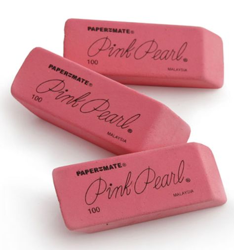 pink pearl eraser we love mistakes #ecrafty Class Theme, Coping Mechanism, Journal Books, Cool School Supplies, Paper Pencil, Paper Mate, Pencil Pen, Mind The Gap, Childhood Nostalgia