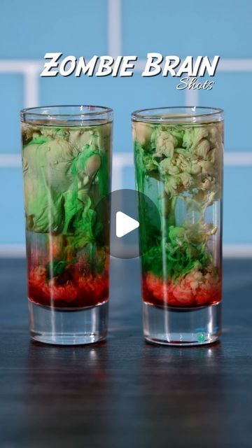 Samantha Warren on Instagram: "The person who sent you this wants to make creepy Halloween drinks with you!

Let’s make some Zombie Brain Shots! 🧟‍♀️ 🧠 These are  the perfect creepy shooter to serve up at a Halloween party and spook your friends! If you can get past the texture, they’re actually pretty tasty 😋

Zombie Shot Recipe:
🧟‍♀️ Peach Schnapps
🧟‍♀️ melon liqueur (Midori)
🧟‍♀️ Irish Cream (Baileys)
🧟‍♀️ grenadine

#halloweendrinks #halloween #halloweencocktail #halloweenpartyideas #baileys #midori #shotrecipe" Zombie Brain Shot, Halloween Shooters, Zombie Drink, Brain Shot, Zombie Brain, Zombie Brains, Melon Liqueur, Halloween Cocktails, Peach Schnapps