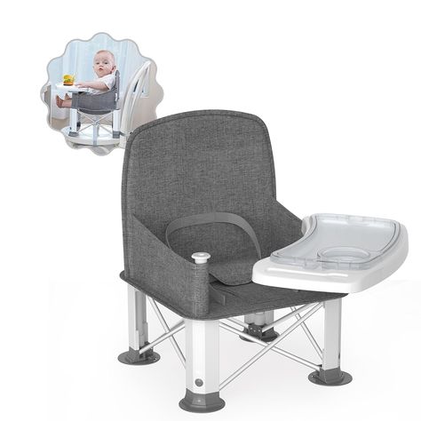 Booster Seat for Dining Table, Stable and Foldable Booster Baby Chair for Indoor/Outdoor (Grey) Top Baby Registry Items, Nursery Necessities, Portable Baby Chair, Travel Booster Seat, Baby Booster Seat, Toddler Booster Seat, Toddler Must Haves, Booster Chair, Booster Seats