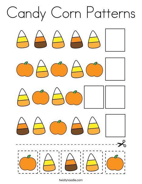 Candy Corn Patterns Coloring Page - Twisty Noodle Corn Coloring Page, Patterns Worksheet, Candy Corn Crafts, October Classroom, Preschool Patterns, October Activities, Twisty Noodle, Fall Preschool Activities, Pattern Worksheet