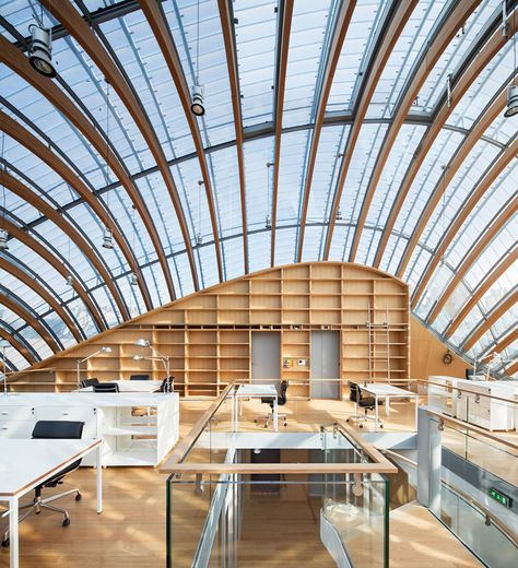 Pathé Foundation Headquaters | Paris, France | Renzo Piano | photo by Michel Denancé Arch Library, Renzo Piano Architecture, Building Workshop, Paris Architecture, Paris Wallpaper, Architecture Wallpaper, Renzo Piano, Wallpaper Magazine, Royal Academy Of Arts