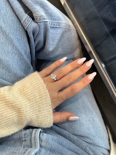 Cushion Cut With Side Stones, Elongated Cushion Cut Engagement Ring, Classy Engagement Ring, خواتم خطوبة, Engagement Diamond Ring, Trilogy Engagement Ring, Pretty Engagement Rings, Elongated Cushion Cut, Ring Cuts