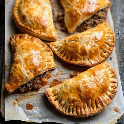 Beef Pasties Meat Pasties Recipes, Beef Pasties Recipes, Ground Beef Pasties Recipes, Meat Pasty Recipe, Irish Pasties, Chicken Pasties, Beef Pasties, Italian Sausage Casserole, Candied Walnut Recipe