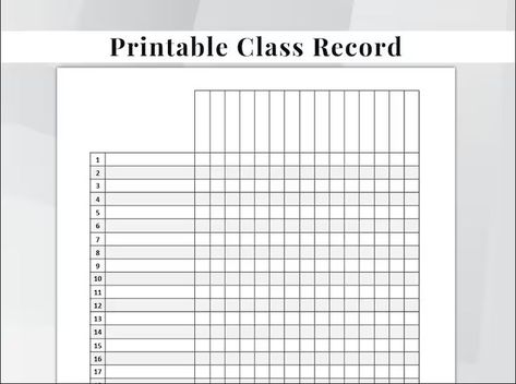 Streamline your classroom management with our comprehensive Printable Class Record! From tracking class work and attendance to managing grades and homeschooling progress, this versatile tool is designed to support educators, homeschoolers, and tutors alike. Keep organized effortlessly with customizable templates for attendance tracking, grade recording, and class performance monitoring. Work Tracker, Teacher Grade Book, Attendance Sheet, Grade Book, Classroom Management, Printed Items, Digital Prints, Education, United States