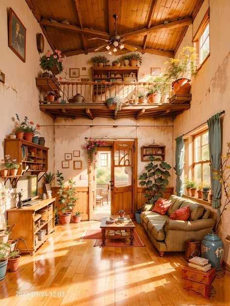 Vintage Home Photography, Cute Home Design Ideas, Hobbitcore House, Green Cottage Interior, Dreamcore House, Cottagecore Aesthetic Living Room, Fairytale Home Decor, Quirky House, Can Life