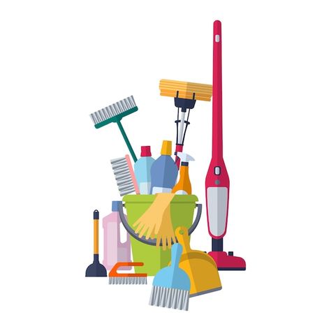 Vector cleaning service concept poster t... | Premium Vector #Freepik #vector #mop #clean-floor #vacuum #broom Cleaning Profile Picture, Cleaning Illustration Art, Cleaning Clipart, Toilet Illustration, Cleaning Images, Service Ads, Cleaning Cartoon, Floor Vacuum, Cleaning Icons