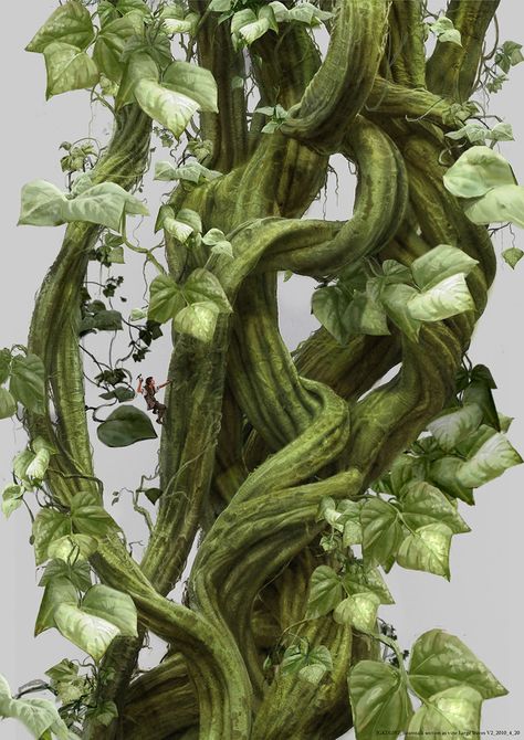 The Art Of Animation, Dominic Lavery Jack And The Beanstalk Aesthetic, Vines Texture, Eah Oc, Jack The Giant Slayer, Vine Drawing, Art Of Animation, Tree Textures, Jack And The Beanstalk, Random Art