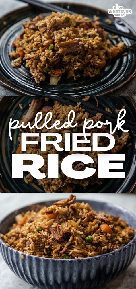 Fire up your griddle or wok because we're making Smoked Pulled Pork Fried Rice! Smoked Rice Recipes, Bbq Fried Rice, Pulled Pork Fried Rice, Leftover Smoked Pork, Traeger Pulled Pork Recipe, Pulled Pork Dip, Pork Bbq Sauce, Crockpot Pulled Pork Bbq, Pork Fried Rice Recipe