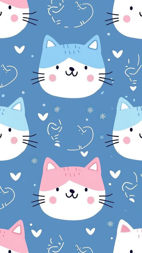 Kitty seamless pattern backgrounds kitten. | premium image by rawpixel.com / Miiruuku Cat Pattern Wallpaper, Wallpaper Snow, Wallpaper Gatos, Snow Cat, Cat Phone Wallpaper, Scrapbook Images, Cover Wallpaper, Cute Cat Wallpaper, Cute Wallpaper