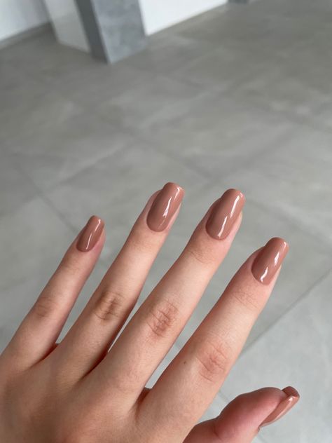 #nails #brown #brownnails Light Brown Gel Nails, Milky Brown Nails, Light Brown Nails, Nails Brown, Work Nails, Polygel Nails, Clean Nails, Brown Nails, Autumn Nails