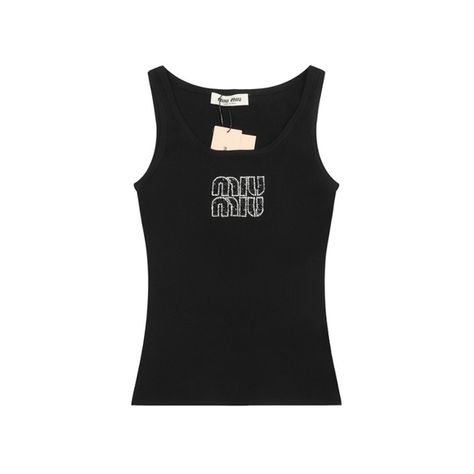 Miu Miu Black Tank top Disney Fits, New Money, Dr Wardrobe, Dr Closet, Black Tank Top, Black Vest, Party Outfits, Black Tank, Dream Clothes