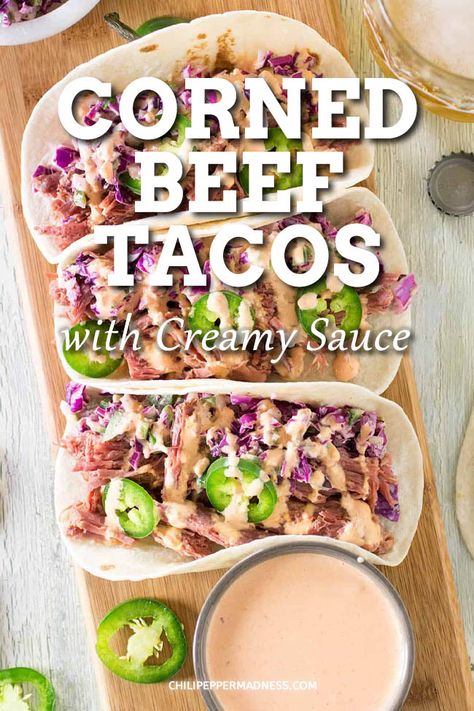 Corned Beef Tacos, Creamy Cabbage Slaw, Beef Brisket Tacos, Corned Beef Recipes Crock Pot, Corned Beef Leftovers, Best Corned Beef, Creamy Cabbage, Recipes Instapot, Canned Corned Beef