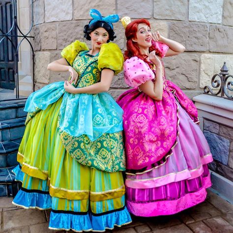 Anastasia and Drizella new dresses Anastasia Drizella, Evil Step Sisters, Disney Cosplay Ideas, Anastasia And Drizella, Dresses Cinderella, Disney World Characters, Cinderella Costume, Disney Face Characters, Pantomime