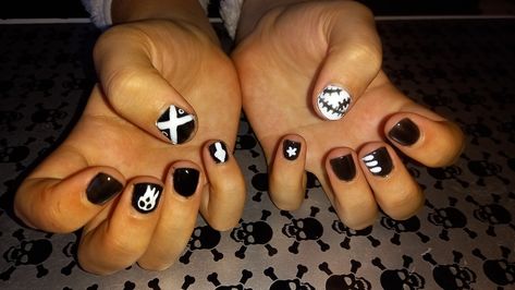 Soul Eater Nails, Hard Nails, Soul Eater, Pretty Nails, Nail Art, Nails, Art, Nail Arts