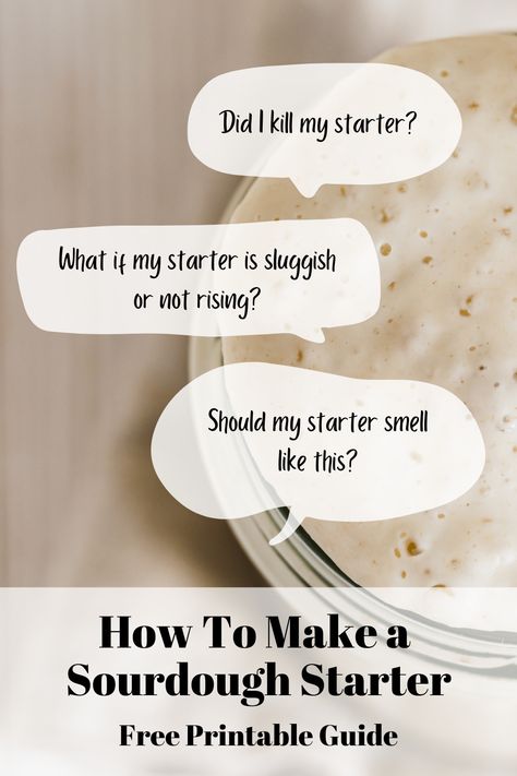 How To Make A Sourdough Starter- Free Guide - Chasing Our Simple How To Do Sourdough Starter, How To Create A Sourdough Starter, Sourdough Starter Feeding Chart, Extra Sourdough Starter, Making Sourdough Bread With Starter, Sourdough Starter Printable Instructions, Recipe For Sourdough Starter, Sourdough Starter Guide, Sourdough Starter Timeline