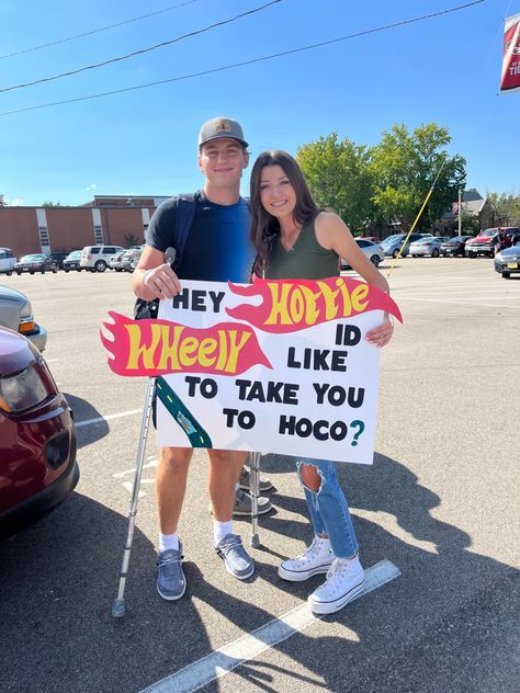 he said yes 🥰🥰 #hoco #hocoproposalsideas #hotwheels #highschool #instagram #trendy #hesaidyes Hoco Proposals For Boyfriend, Cheesy Hoco Proposals, Car Themed Hoco Proposal, Hot Wheels Hoco Proposal, Hoco Proposals Ideas For Him Funny, Car Hoco Proposals Ideas, Hot Wheels Promposal, Girl Ask Guy Hoco Proposal, Twirp Proposals