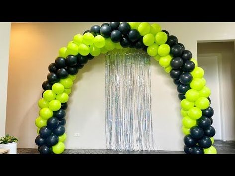 Balloon arch without stand | Black and yellow green #balloons #balloonarch #balloonwithoutstand - YouTube Balloon Arch Without Stand, Arch Balloon, Balloon Stand, Green Balloons, Balloon Stands, Black And Yellow, Ben 10, Balloon Arch, Indoor Decor