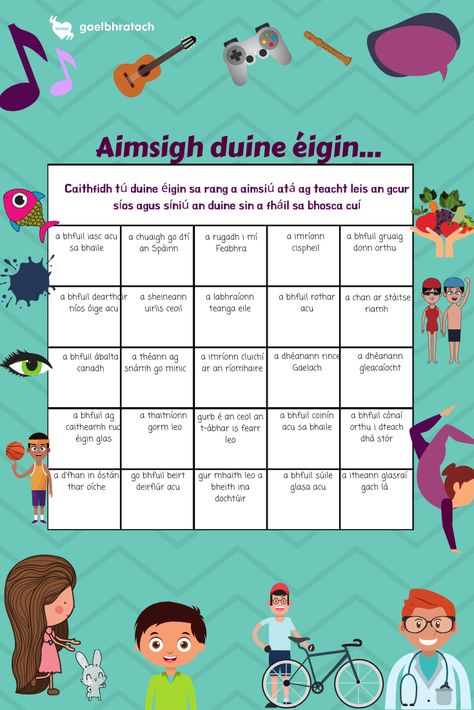 Aimsigh duine éigin.. #Gaeilge #Gaelbhratach #GaelLinn #Cluiche Seachtain Na Gaeilge, Senior Class Ideas, Learn Irish, Learning Irish, Irish Words, Teacher Things, Class Ideas, After School, Inspiring Quotes