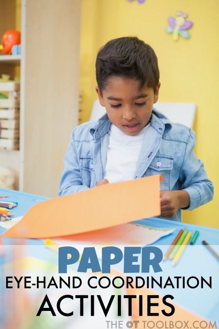 Children can use simple paper crafts and activities to work on eye-hand coordination skills. Hand Coordination Activities, Eye Hand Coordination Activities, Visual Motor Activities, Visual Perceptual Activities, Coordination Activities, Hand Eye Coordination, List Of Activities, Drawing Exercises, Easy Activities