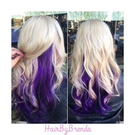 Blonde Hair with Violet Underneath | 1000+ ideas about Purple Underneath Hair on Pinterest | Purple ... Platinum Blonde With Purple Peekaboo, Icy Blonde With Purple Peekaboo, Purple Under Blonde Hair, Blonde With Purple Hair, Blonde With Purple Underneath, Blonde Hair With Blue Underneath, Blonde Hair With Purple Peekaboo, Colourful Hair Ideas For Blondes, Blonde Hair With Color Underneath