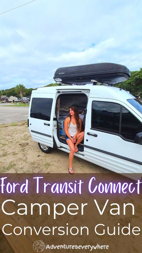 Ford Transit Connect Van Conversion, Small Ford Transit Camper Conversion, Ford Transit Connect Conversion, Transit Connect Conversion, Ford Connect Camper Conversion, Transit Connect Camper Conversion, Van Conversion Plans, Transit Van Conversion, Converted Camper