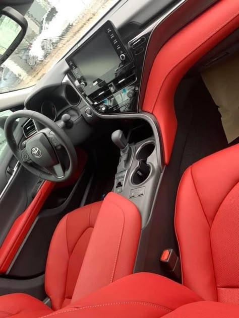 2023 Toyota Camry Xse, Toyota Camry Xse, Red Car Interior, Toyota Camry 2023, Camry Xse Red Interior, Girly Red Car Interior, Toyota Camry Xse Red Interior, Red Car Interior Decor Luxury, Toyota Camry Xse 2024