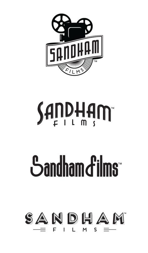 Sandham Films logo design for Cleveland Ohio video production company Theater Logo Design, Film Studio Logo, Hollywood Logo, Film Company Logo, Films Logo, Movie Logos, Theatre Logo, Art Deco Logo, Retro Hollywood