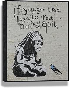 Wall Art For School, Art For School, Banksy Artwork, Bird Girl, Banksy Canvas Prints, Hand Painted Textures, Banksy Graffiti, Banksy Art, Banksy Canvas