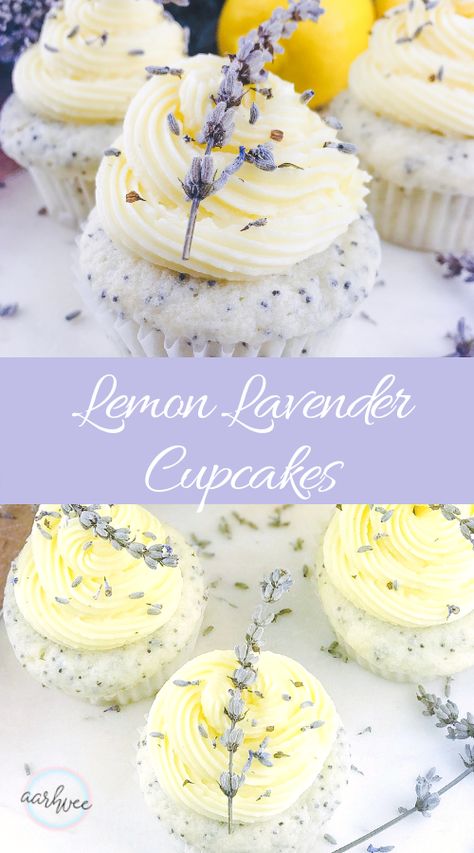 These LEMON POPPYSEEDS CUPCAKES with LEMON LAVENDER FROSTING are the perfect combination of citrus-floral, for an interesting cupcake falvour. Food Recipes For Dinner Easy, Lemon Lavender Cupcakes, Lavender Frosting, Bread Christmas, Food Recipes For Dinner, Lavender Cupcakes, Recipes For Dinner Easy, Lavender Recipes, Sweet Snacks Recipes