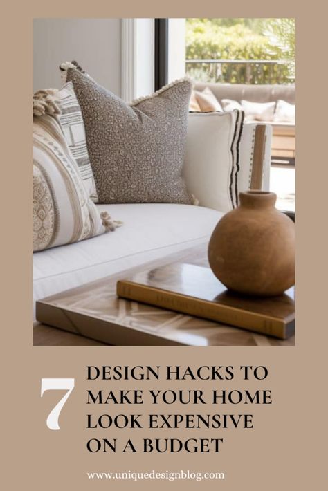 7 Design Hacks to Make Your Home Look Expensive on a Budget How To Make Your Home Look Expensive On A Budget, How To Make Home Look Expensive, Low Budget Interior Design, How To Make Your Home Look Expensive, Make Home Look Expensive, Make Your Home Look Expensive, Look Expensive On A Budget, Hunted Interior, Cheap Couch