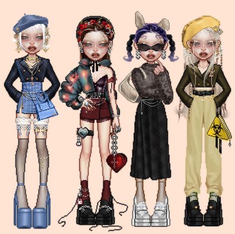 Kpop Outfit Inspired, Everskies Characters, Character Chart, Bratz Doll Outfits, Everskies Fits, Everskies Outfits, Outfit Inspired, 2000s Fashion Outfits, Doll Outfits