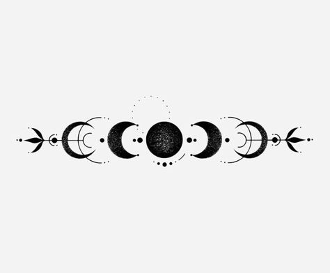 Love You To The Moon And Back Tattoos, Phases Of Moon Tattoo, Tattoo Designs Moon, Cycle Tattoo, Moon Cycle Tattoo, To The Moon And Back Tattoo, The Moon Tattoo, Eclipse Tattoo, Moon Phases Tattoo