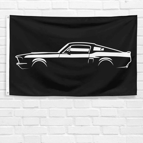 This high quality flag is ideal for decorating the walls of your garage, man cave, or shop. It's a unique gift, perfect for celebrating birthdays for dads, sons, and grandpas. These banners are expertly printed on durable fabric with rich and vibrant colors ensuring longevity. * Material: 100% polyester * Print: Single sided * Size: 3x5 ft * Grommets: Iron * Sleeve: On the left side * Fabric weight: 4 oz * Folded in: OPP Bag * Reverse Side: Mirrored image of the front side For Ford Mustang Shelby GT500 1967 Enthusiast 3x5 ft Flag Dad Gift Banner Listing and template services provided by inkFrog Son Birthday, Gifts Banner, Shelby Gt 500, Shelby Gt350, Mustang Gt500, Shelby Mustang, Ford Mustang Shelby Gt500, Garage Wall Decor, Garage Man Cave