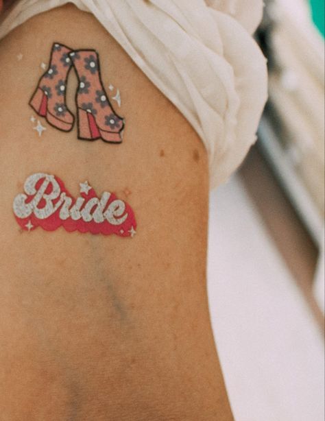 Bride Tattoo, Bach Bash, Old Granny, Brides With Tattoos, Bach Party, Disco Party, Party Accessories, Bachelorette Party, Tattoos