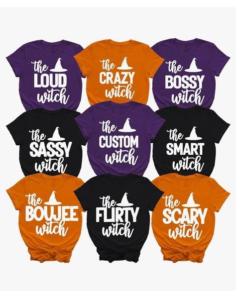 Witch Shirts, Scary Witch, Matching Costumes, Group Costumes, Group Halloween Costumes, Costume Shirts, Matching Couple, Family Halloween, Shirts Funny