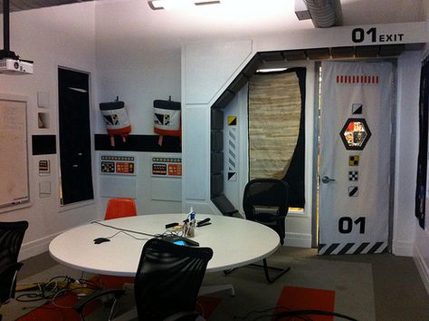 spaceship room - Google Search Alien Room, Spaceship Bedroom, Spaceship Room, Project Themes, Space Vbs, Spaceship Decor, Prop Idea, Futuristic Bedroom, Nerd Room