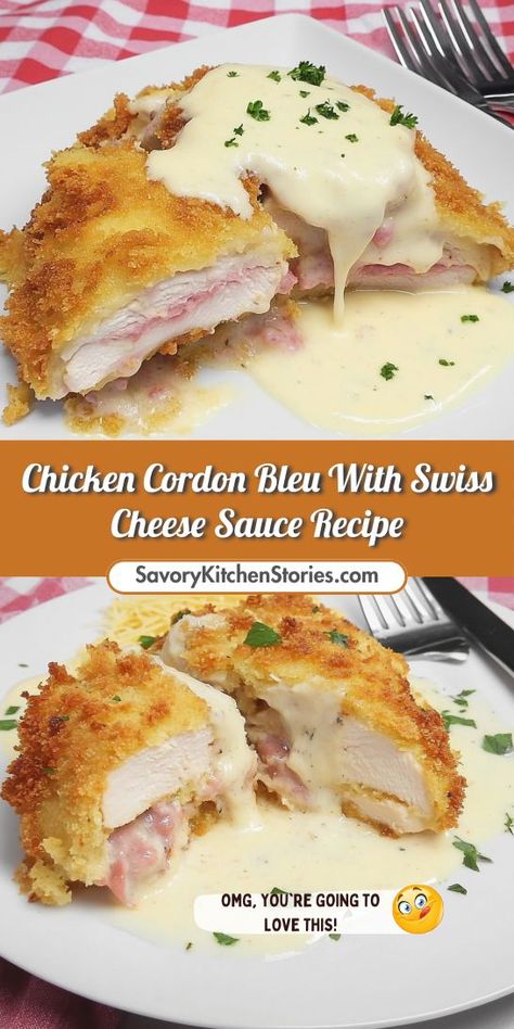 Ready to elevate your chicken breast recipes? This Chicken Cordon Bleu with Swiss cheese sauce is a deliciously satisfying choice for any occasion. With easy-to-follow steps, you can create a restaurant-quality meal at home. Be sure to save this recipe for a tasty dinner idea later!