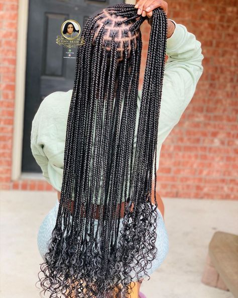 Knotless Braids Styles Long, Long Smeduiem Knotless, Knotledd Braids Styles, Long Notlessbox Braids, Knotless Braids Sizes, Long Knotless With Curls, Nutless Braids Styles Long, Smeduiem Knotless Braids, Smedium Knotless Long