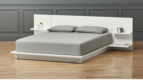 AndesBedQueenWhiteSHS16_1x1 White Platform Bed, Full Bed With Storage, Contemporary Bed Frame, White Queen Bed, King Storage Bed, Cama Queen, White Storage, Bedroom Bed Design, Floor Bed